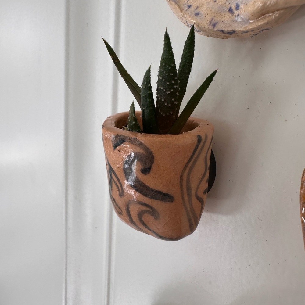 Handcrafted Magnet Mini Planter with Turtle Design - Picture 3 of 4